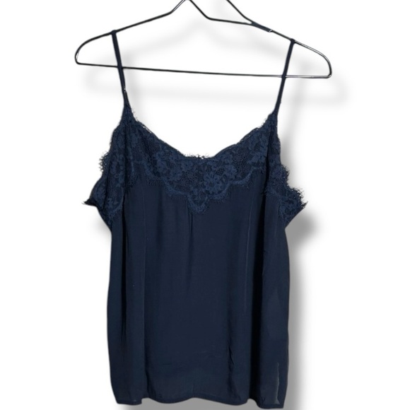 Abercrombie & Fitch Lightweight Relaxed Fit Black Lace Tank Top Camisole - Picture 3 of 16